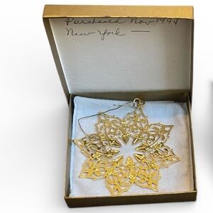 Metropolitan Museum of Art Gold Tone Snowflake Ornament